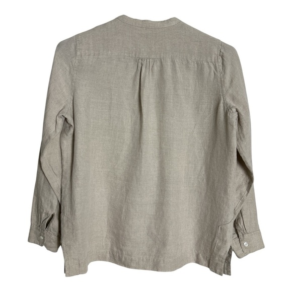 Baird McNutt x J Crew Popover Flax Irish Linen Top Size 8 - Picture 2 of 11